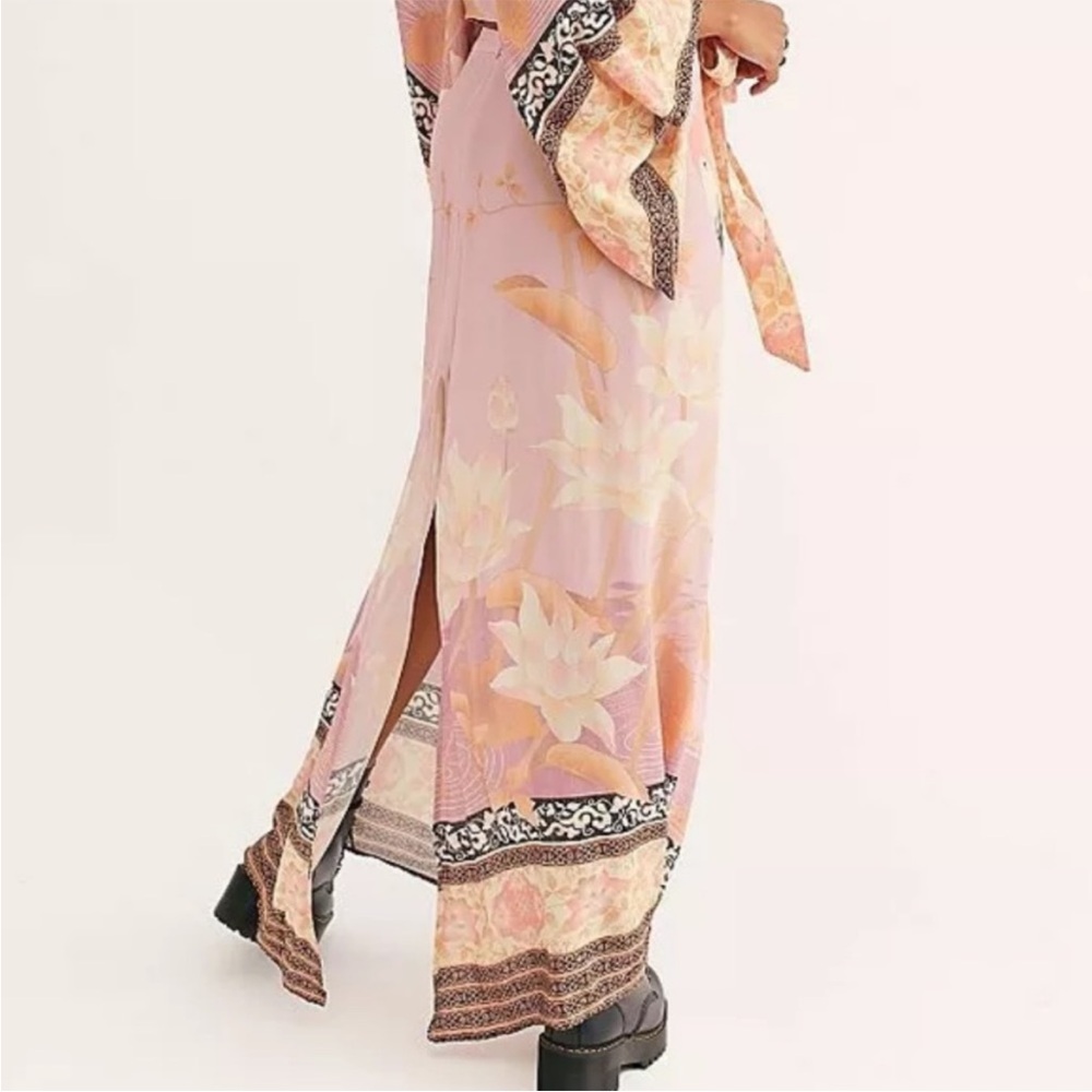 Spell & The Gypsy Collective Cherry Blossom High Slit Maxi Skirt Size Medium